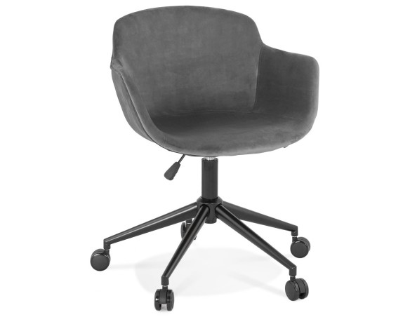 AC03850GRBL 5404028317815 Chaise de bureau ROLLING en velours gris sur roulettes