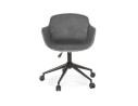 Chaise de bureau ROLLING en velours gris sur roulettes