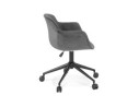 Chaise de bureau ROLLING en velours gris sur roulettes