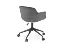 Chaise de bureau ROLLING en velours gris sur roulettes