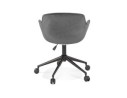 Chaise de bureau ROLLING en velours gris sur roulettes