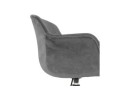 Chaise de bureau ROLLING en velours gris sur roulettes
