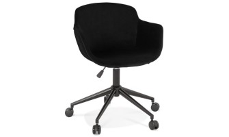 AC03860BLBL 5404028317839 Chaise de bureau ROLLING en velours noir sur roulettes