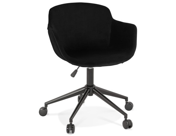 AC03860BLBL 5404028317839 Chaise de bureau ROLLING en velours noir sur roulettes