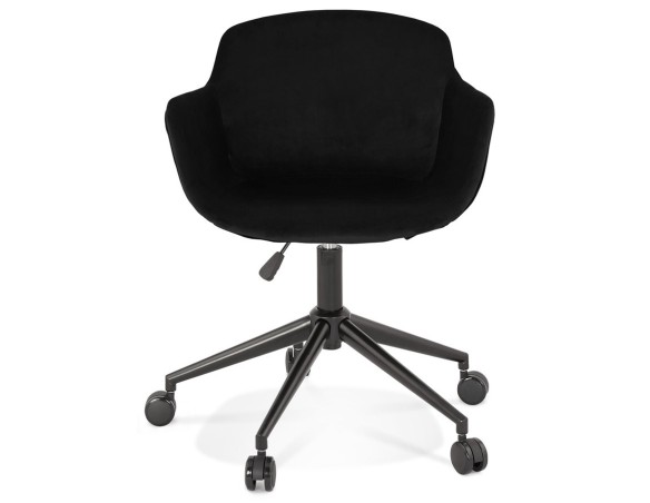Chaise de bureau ROLLING en velours noir sur roulettes
