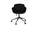Chaise de bureau ROLLING en velours noir sur roulettes