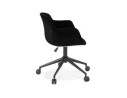 Chaise de bureau ROLLING en velours noir sur roulettes