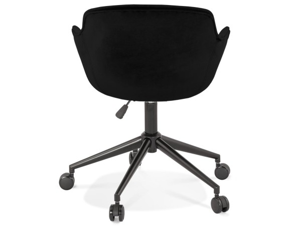 Chaise de bureau ROLLING en velours noir sur roulettes