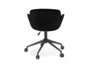 Chaise de bureau ROLLING en velours noir sur roulettes