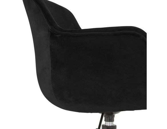 Chaise de bureau ROLLING en velours noir sur roulettes