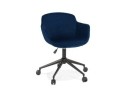 AC03870BUBL 5404028317853 Chaise de bureau ROLLING en velours bleu sur roulettes