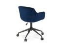 Chaise de bureau ROLLING en velours bleu sur roulettes