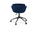 Chaise de bureau ROLLING en velours bleu sur roulettes