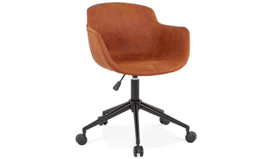 AC03880BRBL 5404028317877 Chaise de bureau FOSTER en microfibre brune sur roulettes
