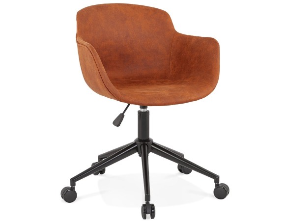 AC03880BRBL 5404028317877 Chaise de bureau FOSTER en microfibre brune sur roulettes