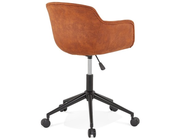 Chaise de bureau FOSTER en microfibre brune sur roulettes