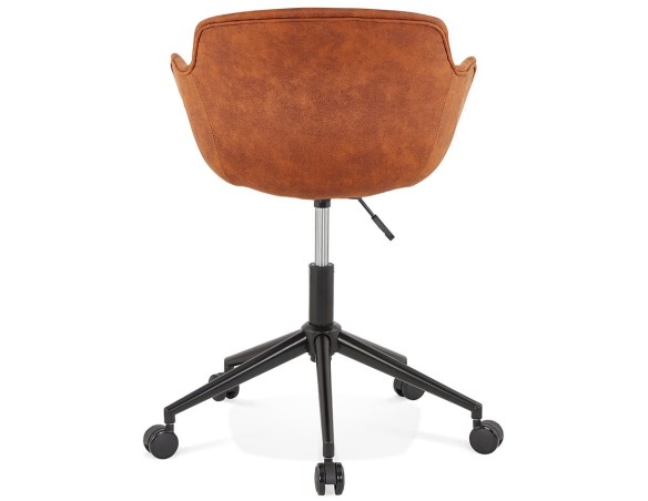 Chaise de bureau FOSTER en microfibre brune sur roulettes