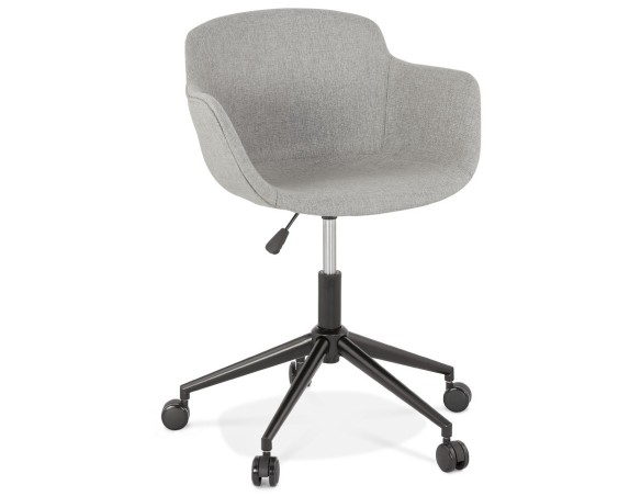 Chaise de bureau CENTURION en tissu gris sur roulettes