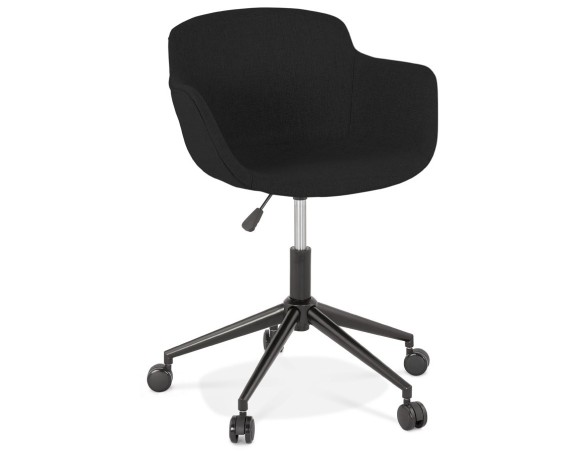 Chaise de bureau CENTURION en tissu noir sur roulettes