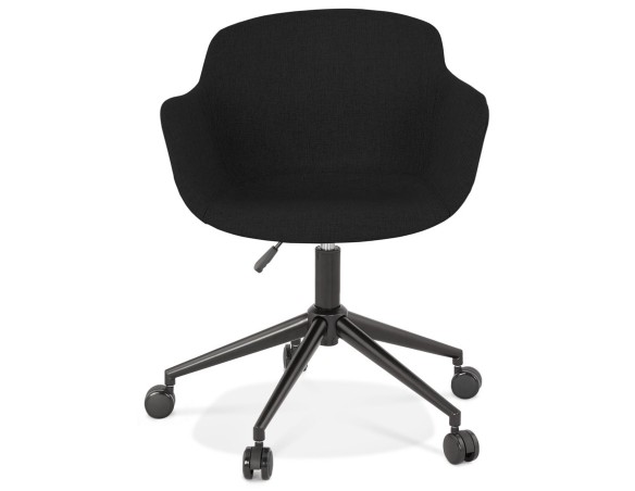Chaise de bureau CENTURION en tissu noir sur roulettes