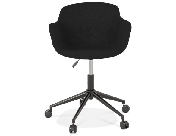 Chaise de bureau CENTURION en tissu noir sur roulettes