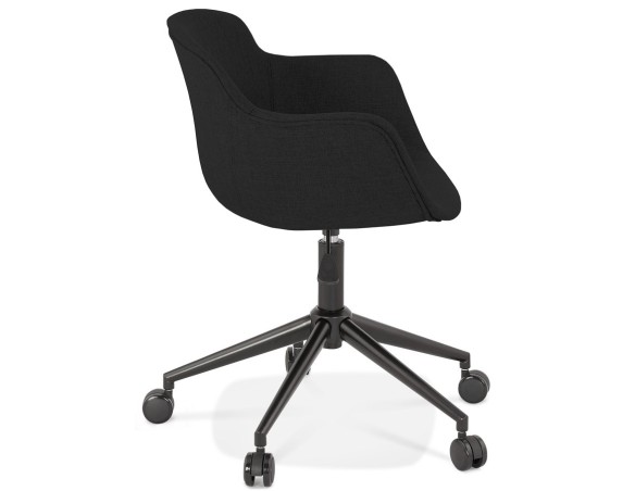 Chaise de bureau CENTURION en tissu noir sur roulettes
