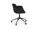 Chaise de bureau CENTURION en tissu noir sur roulettes