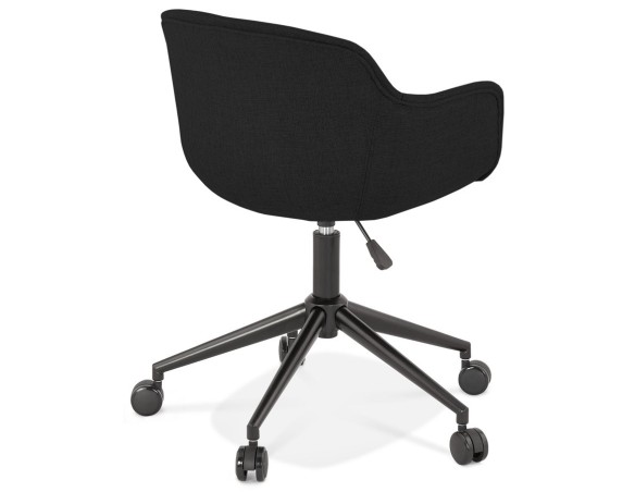 Chaise de bureau CENTURION en tissu noir sur roulettes