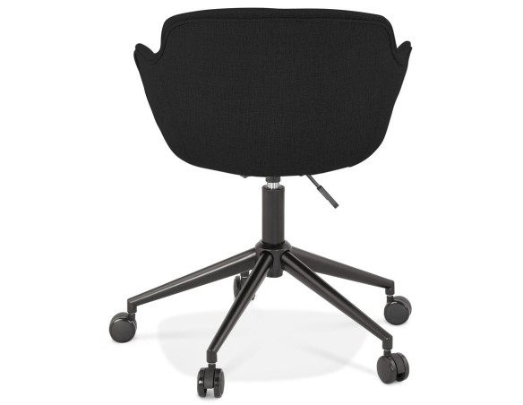 Chaise de bureau CENTURION en tissu noir sur roulettes