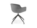 Chaise design avec accoudoirs GRAPIN en velours gris