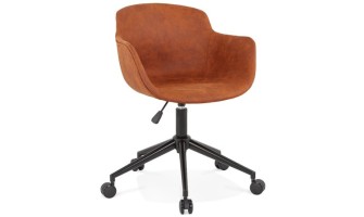 AC03880BRBL 5404028317877 Chaise de bureau FOSTER en microfibre brune sur roulettes