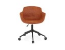 Chaise de bureau FOSTER en microfibre brune sur roulettes