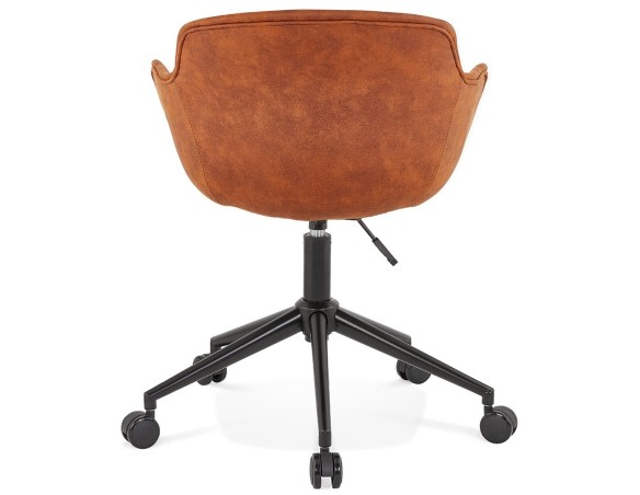 Chaise de bureau FOSTER en microfibre brune sur roulettes