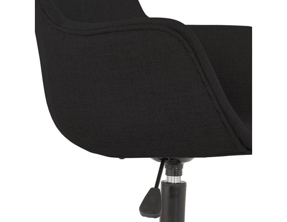 Chaise de bureau CENTURION en tissu noir sur roulettes