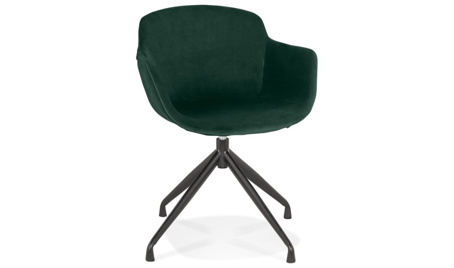AC03910GEBL 5404028317938 Chaise design avec accoudoirs GRAPIN en velours vert