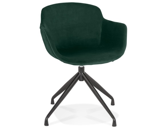 AC03910GEBL 5404028317938 Chaise design avec accoudoirs GRAPIN en velours vert