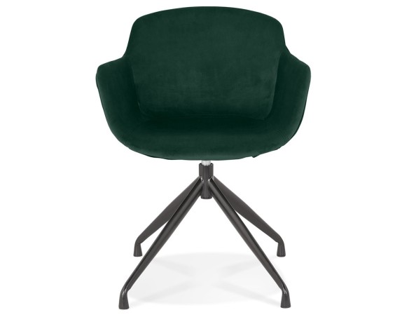 Chaise design avec accoudoirs GRAPIN en velours vert