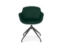 Chaise design avec accoudoirs GRAPIN en velours vert