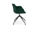 Chaise design avec accoudoirs GRAPIN en velours vert