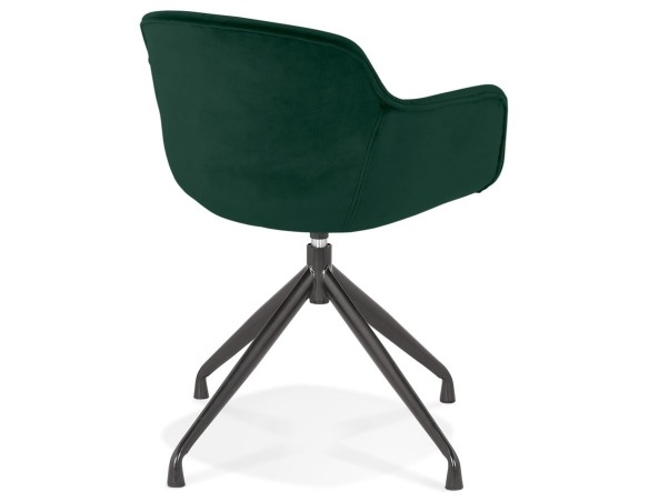Chaise design avec accoudoirs GRAPIN en velours vert