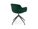Chaise design avec accoudoirs GRAPIN en velours vert