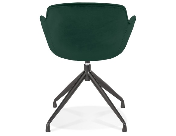Chaise design avec accoudoirs GRAPIN en velours vert