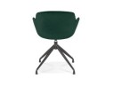Chaise design avec accoudoirs GRAPIN en velours vert