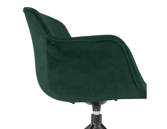 Chaise design avec accoudoirs GRAPIN en velours vert