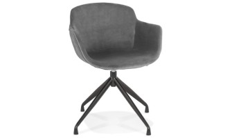 AC03920GRBL 5404028317952 Chaise design avec accoudoirs GRAPIN en velours gris