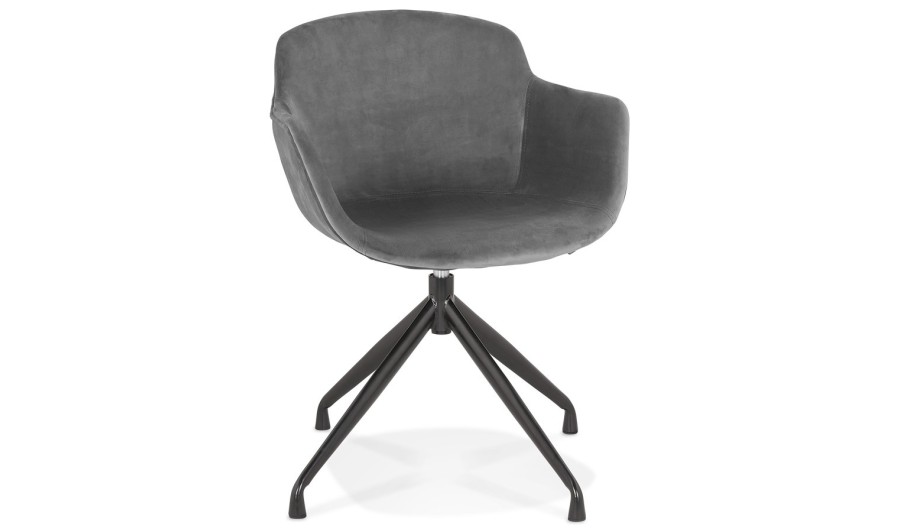 AC03920GRBL 5404028317952 Chaise design avec accoudoirs GRAPIN en velours gris