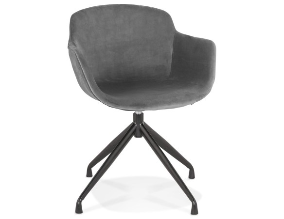 AC03920GRBL 5404028317952 Chaise design avec accoudoirs GRAPIN en velours gris
