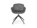 Chaise design avec accoudoirs GRAPIN en velours gris