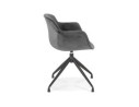 Chaise design avec accoudoirs GRAPIN en velours gris