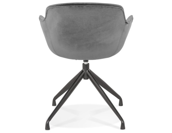 Chaise design avec accoudoirs GRAPIN en velours gris